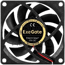Вентилятор корпусной ExeGate EX07015S2P, 70 мм, 2500 об/мин, 23 дБ, 2-pin, без подсветки