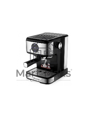 Кофеварка рожковая BRAYER BR1105, черный/серебристый, исп. кофе - молотый, 1,5 л, 800 Вт, 20 бар