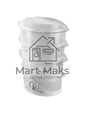 Пароварка электрическая Endever Vita-177, белый, мощность 1000 Вт, объем 9 л, таймер 60 минут, двойная защита, 4 шт./уп.