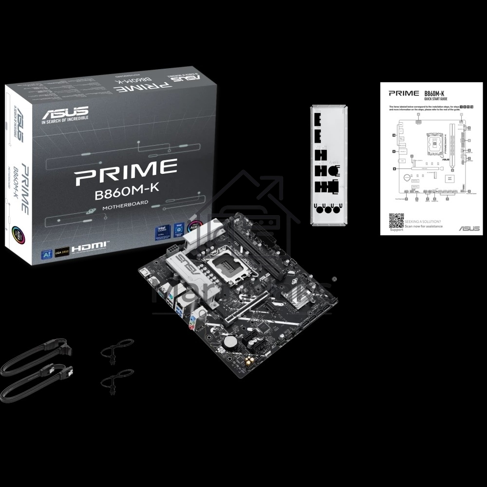 Материнская плата ASUS PRIME B860M-K, LGA 1851, Intel B860, 2xDDR5, 4xSATA, 2xM.2, 1xPCIe 4.0 x16, 2xPCIe 4.0 x1, 1xHDMI, 1xDP, 1x 2.5Gb LAN, 1xUSB-A 10Gbps, 3xUSB-A 5Gbps, 3xUSB-A 2.0, 3x3.5 мм, 7.1, mATX