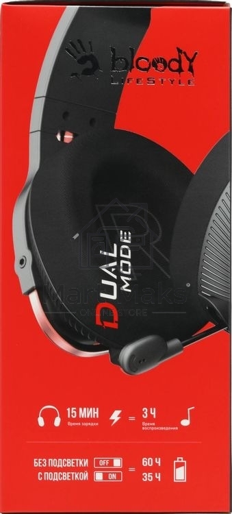 Гарнитура проводная с микрофоном A4Tech Bloody MR710 черный BT оголовье (MR710 BLACK)