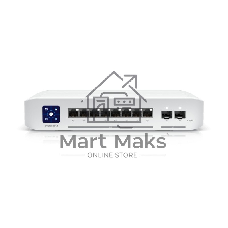 Коммутатор PoE в стойку Ubiquiti UniFi Switch Enterprise 8 PoE [USW-Enterprise-8-PoE] 8х 2.5G RJ45, 2х 10G SFP+, раздача 120 Вт
