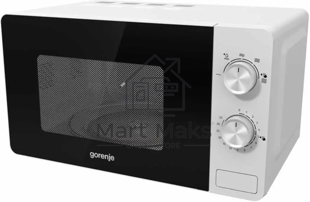 Микроволновая печь Gorenje MO20E1W белый, 20 л, 800 Вт, переключатели - поворотный механизм