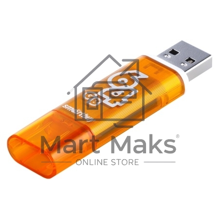 Флешка USB Smartbuy Glossy series Orange (SB64GbGS-Or), 64Gb, USB 2.0, R/W 25/15, оранжевый