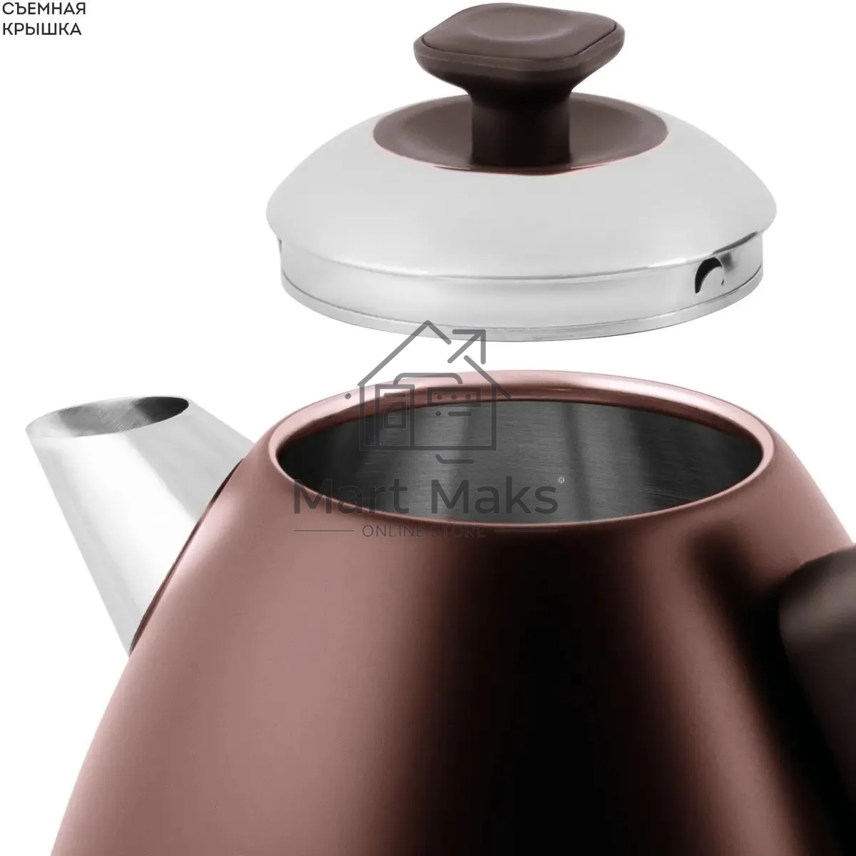 Чайник электрический Galaxy Line GL 0343, горький шоколад, металл, 2200 Вт, 1.7 л