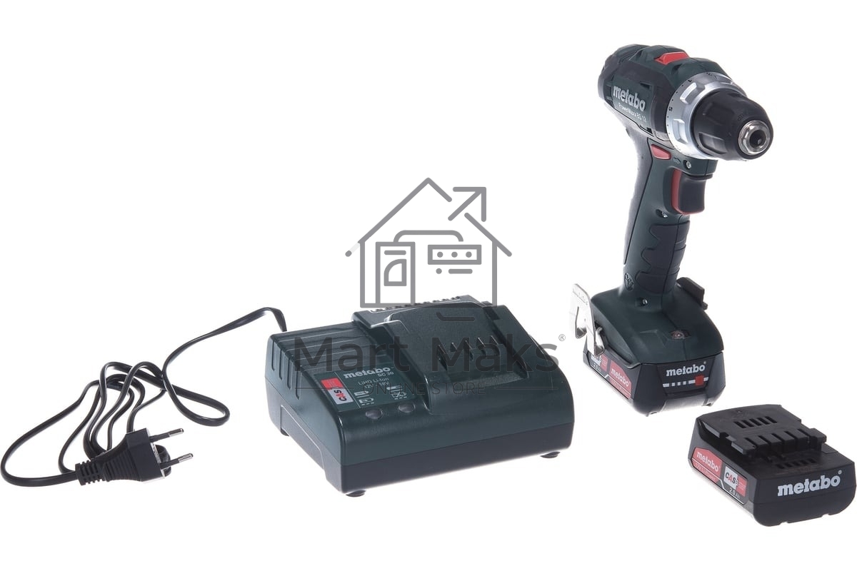 Дрель-шуруповерт аккумуляторная Metabo PowerMaxx BS 12 601036500, Аккумуляторный, 12В, 2 АКБ, Кейс