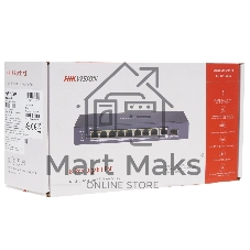 Коммутатор Hikvision DS-3E0510HP-E, 8×1 Гбит/с PoE+ + 1×1 Гбит/с SFP, неуправляемый