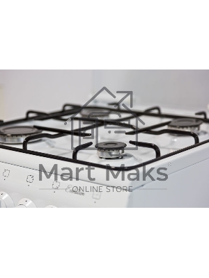 Плита газовая De Luxe 5040.36Г (КР) белый, конфорок 4 шт, духовка 43 л, 50 см x 85 см x 50 см