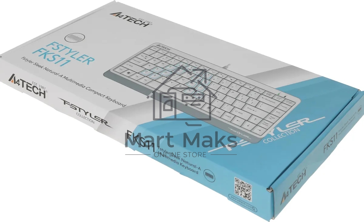 Клавиатура A4Tech Fstyler FKS11 проводная, USB, белый/серый