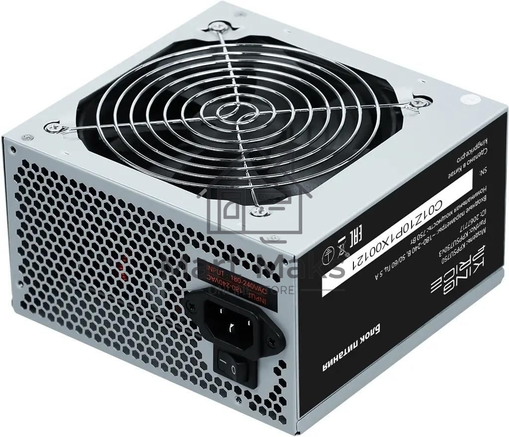 Блок питания KingPrice KPPSU750 ATX 750W (20+4pin) APFC 120mm fan 4xSATA