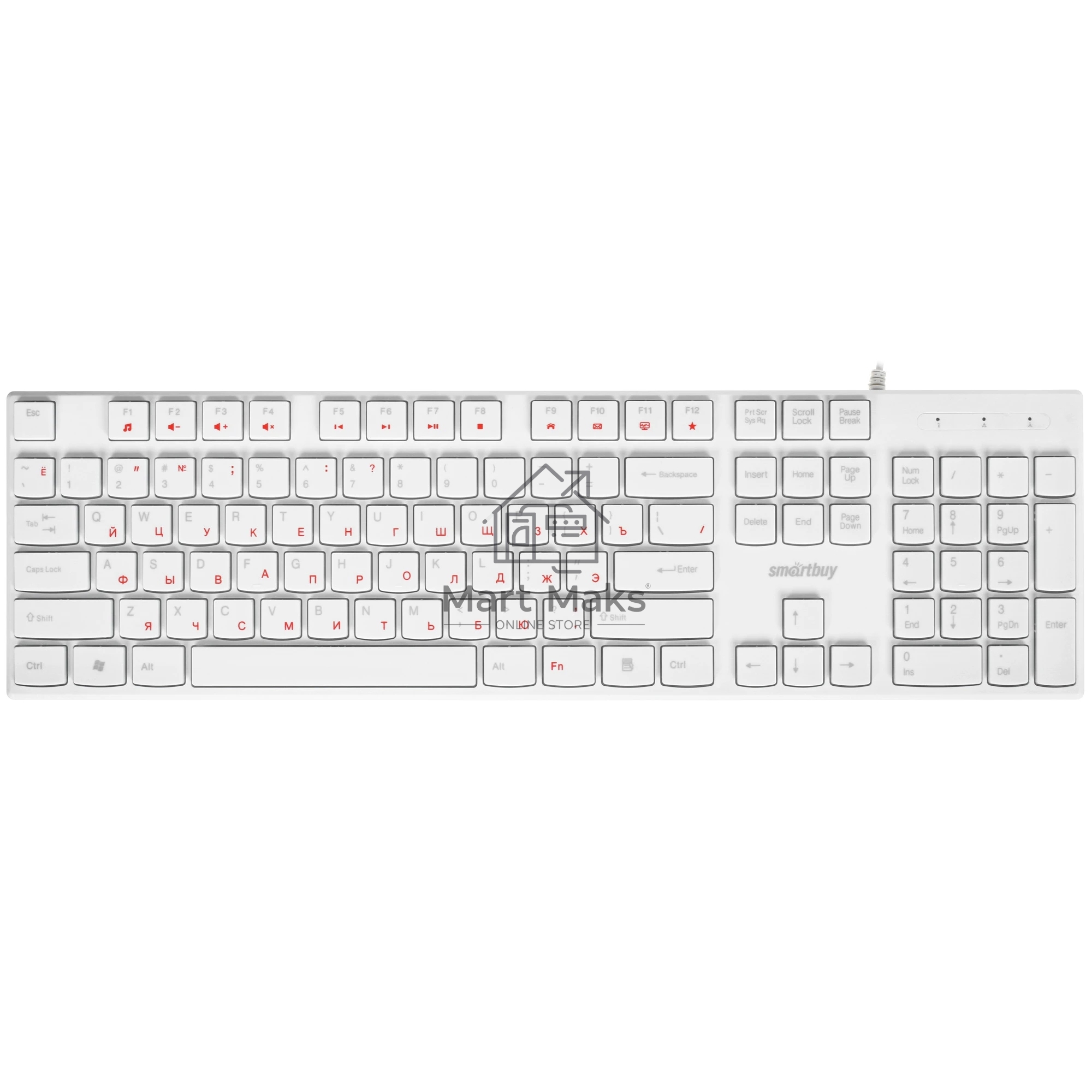 Клавиатура проводная мультимедийная Smartbuy ONE 238 USB белая (SBK-238U-W)/20
