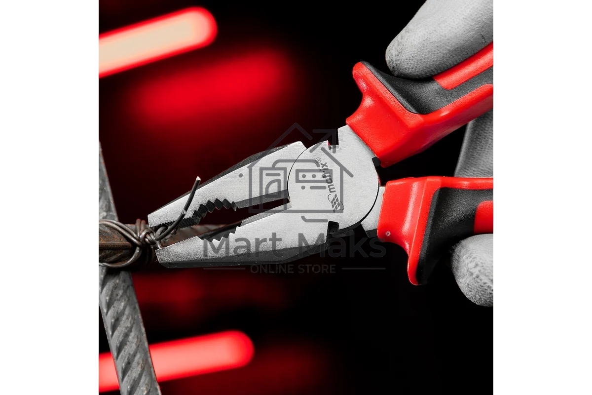 Плоскогубцы Matrix NICKEL 200 мм, никелированные, двухкомпонентные рукоятки