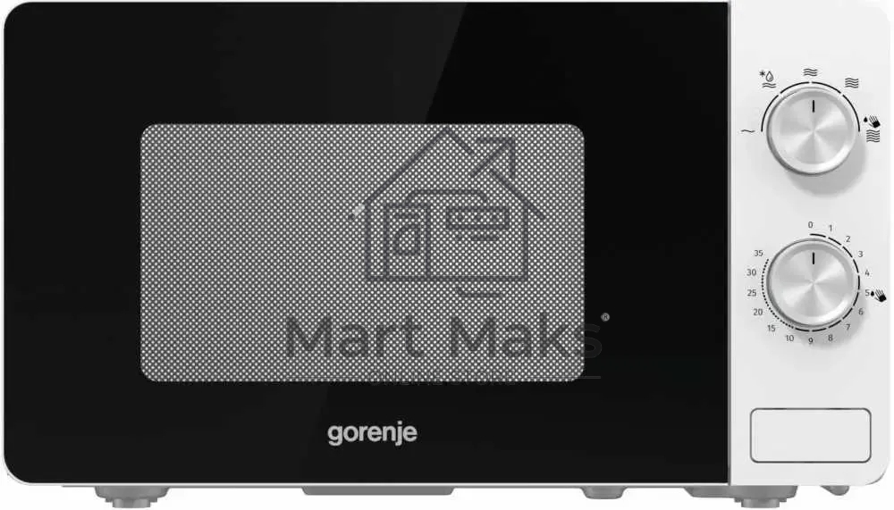 Микроволновая печь Gorenje MO20E1W белый, 20 л, 800 Вт, переключатели - поворотный механизм