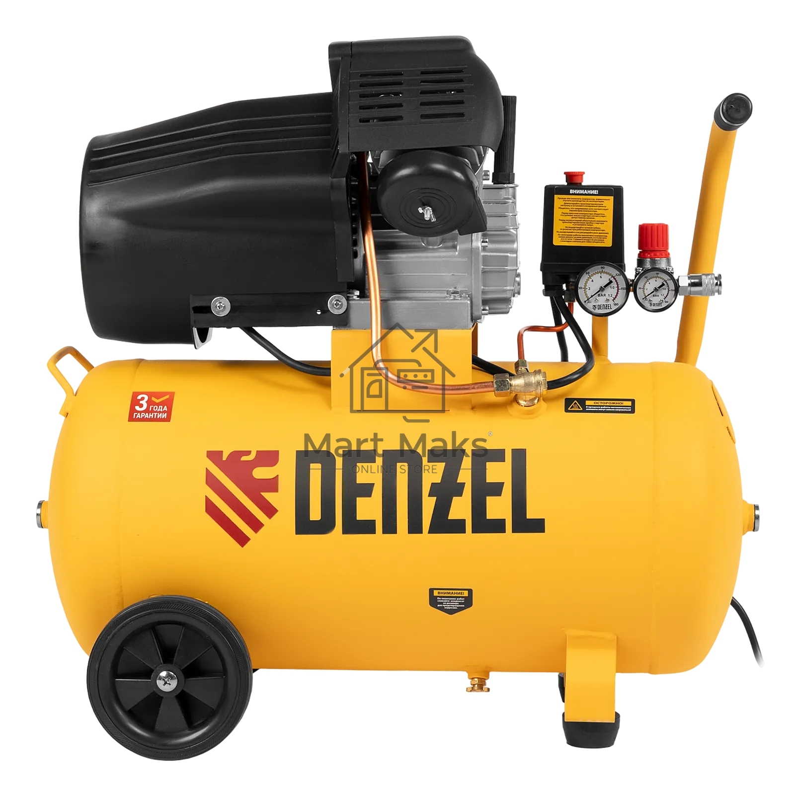 Компрессор воздушный Denzel прям. привод DCV1800/50, 1,8 кВт, 50 л, 320 л/мин