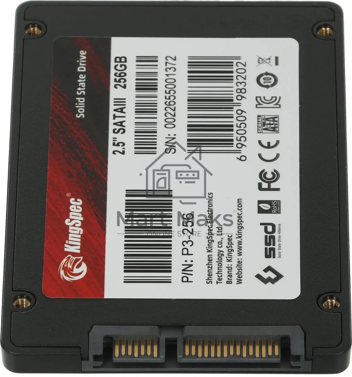 Накопитель SSD KingSpec P3-256, 256Gb, SATA, 2.5