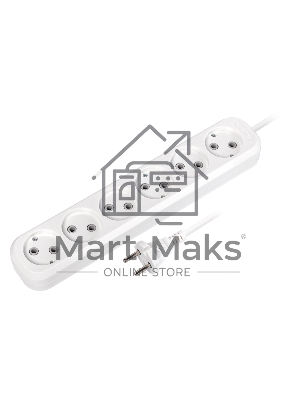 Удлинитель Smartbuy, 6 гнезд 10 метров 10А/2,2кВт без заземления ПВС 2х1,0 (SBE-10-6-10-N)