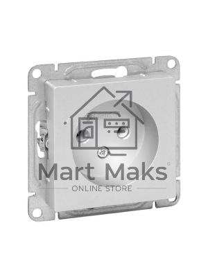 Розетка EKF UP1-SOA-100 СП Эпика 16А без заземл. без шторок механизм алюм.