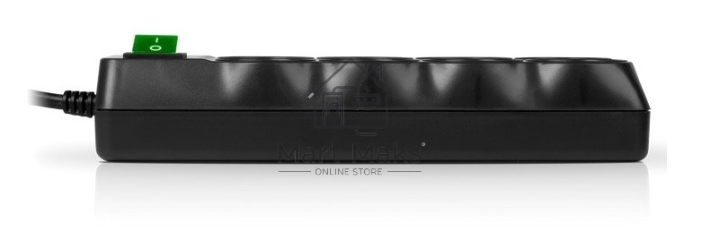 Сетевой фильтр SVEN SF-08E-16 5,0 м (8 розеток с защитными шторками,16А) черный, цветная коробка SV-021726