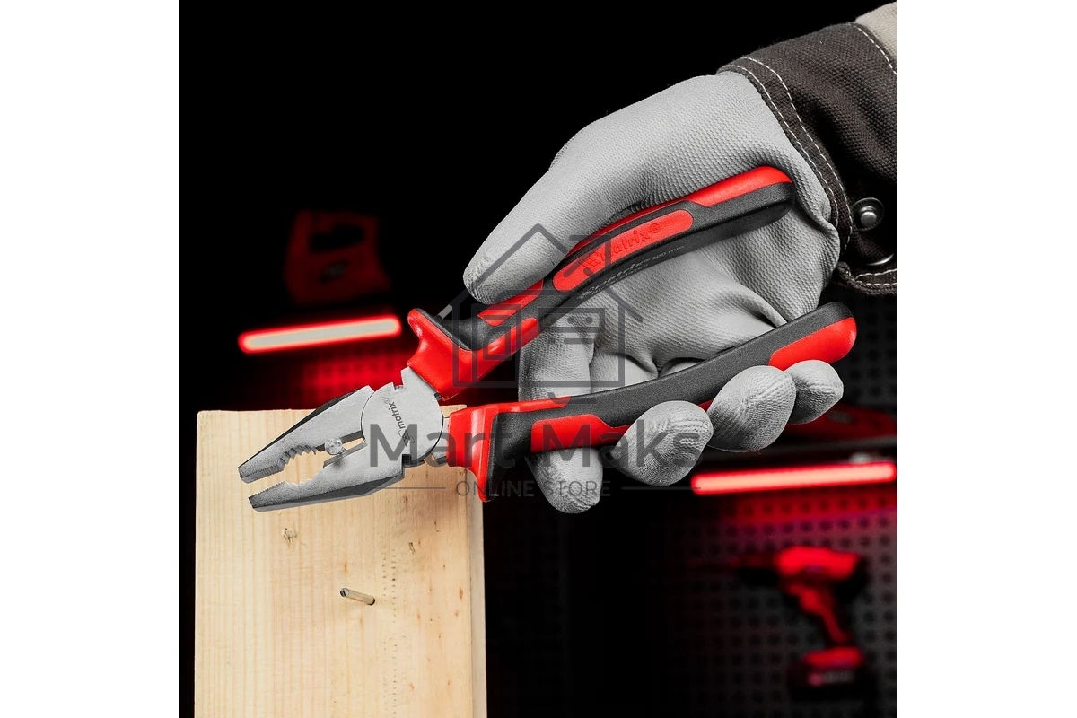 Плоскогубцы Matrix NICKEL 200 мм, никелированные, двухкомпонентные рукоятки