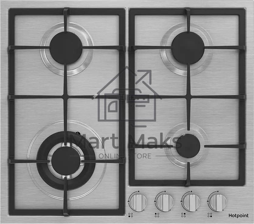Газовая варочная панель Hotpoint HGMT 642 W IX, независимая, серебристый