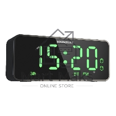 Радиочасы с будильником SOUNDMAX SM-1520B (черный с зеленым)