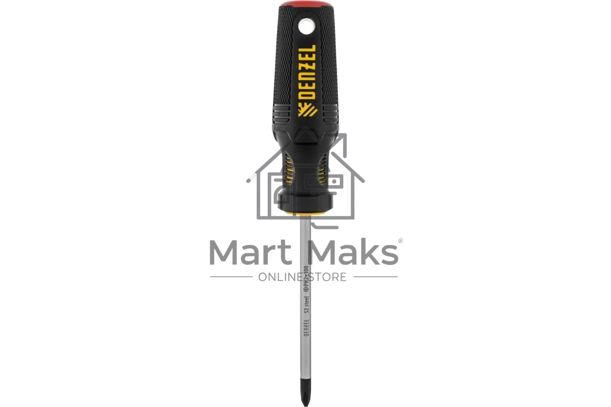 Отвертка Denzel PH2х100 мм, S2, 3к рукоятка