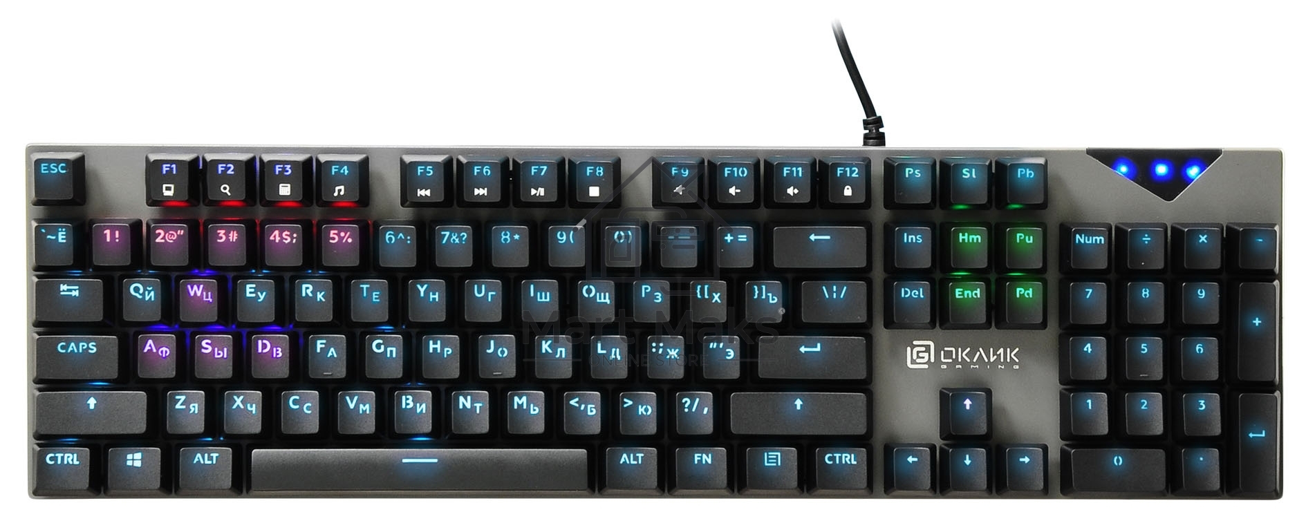Клавиатура Оклик 935G RAGNAR механическая черный USB Multimedia for gamer LED