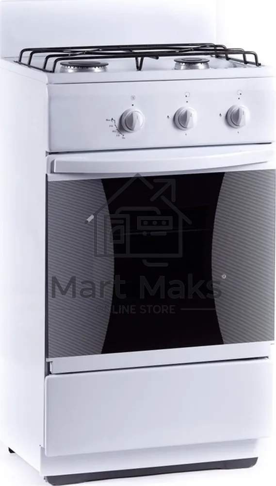 Плита газовая Flama CG 3202 W/B белый, конфорок 2 шт, духовка 30 л, 50 см x 85 см x 38 см