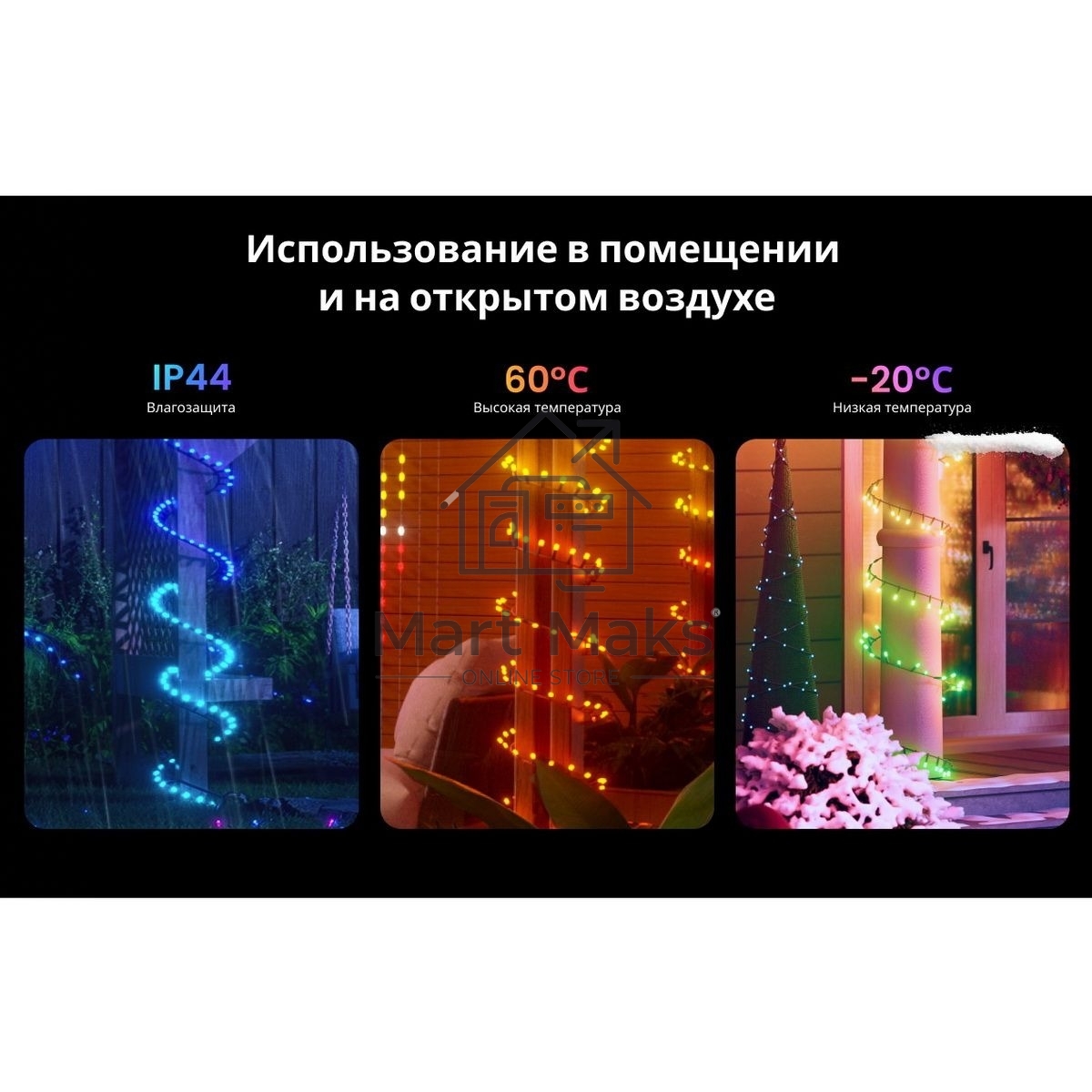 Умная гирлянда Yeelight 100 ламп, 10 метров / RGBIC+ BLE / YLYDD-0055