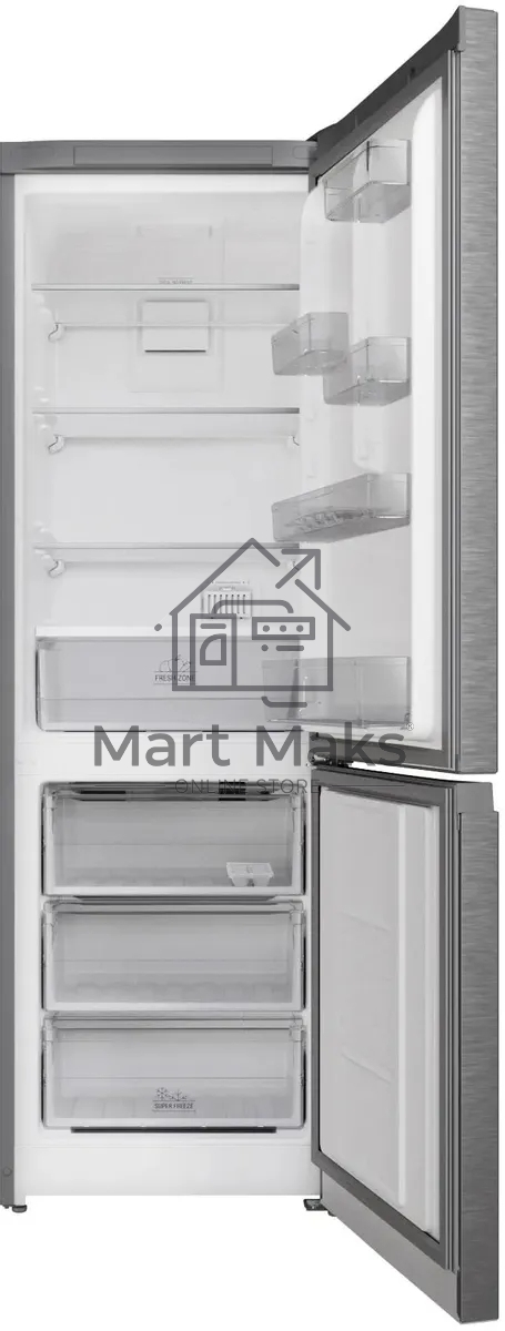 Холодильник Hotpoint HT 5180 MX нержавеющая сталь/серебристый двухкамерный 220/78 л морозилка снизу, No Frost