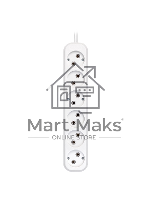 Удлинитель Smartbuy, 6 гнезд 10 метров 10А/2,2кВт без заземления ПВС 2х1,0 (SBE-10-6-10-N)