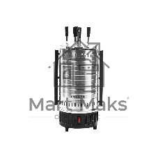 Шашлычница электрическая Galaxy Line GL 2610, серый, 1000 Вт, 5 шампуров из высококачественной нержавеющей стали, автоматическое вращение шампуров на 360°, долговечный керамический нагревательный элемент, защитный кожух из пищевого алюминия