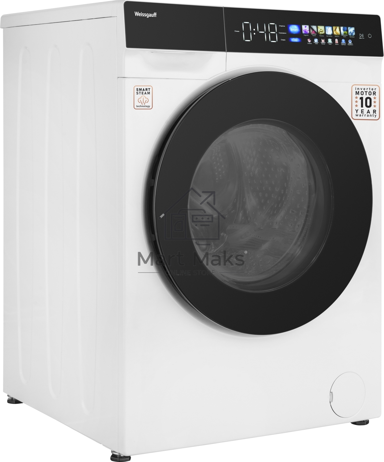 Стиральная машина Weissgauff WM 999 Full Touch DC Inverter Steam белый, загрузка фронтальная 12 кг, 1200 об/мин, класс А+++