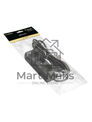 Удлинитель ExeGate ECE-3-5B (EX285807RUS), черный, 5 м, Евровилка с заземлением, 3 евророзетки с заземлением, 2200 Вт