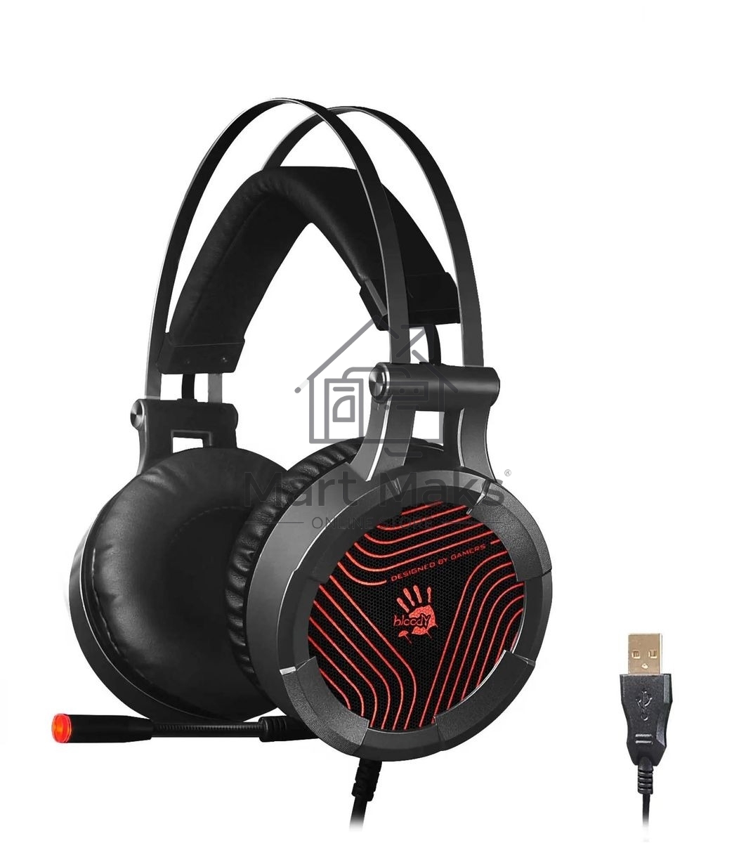 Гарнитура проводная с микрофоном A4Tech G530 черный/серый 1.8м мониторы оголовье