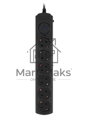 Сетевой фильтр Ippon BK-6-EU-5-10-B 5м (6 розеток) черный (коробка)