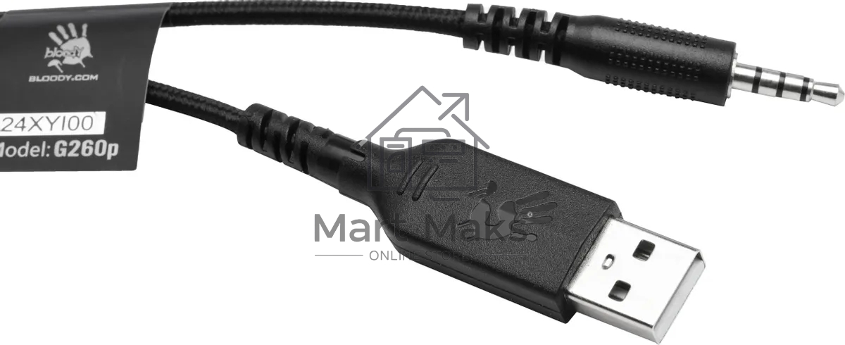 Наушники с микрофоном A4Tech Bloody G260p черный 2м мониторные USB оголовье (G260P)