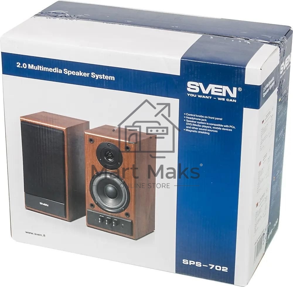 Акустическая система SVEN SPS-702 2.0 черный 40Вт