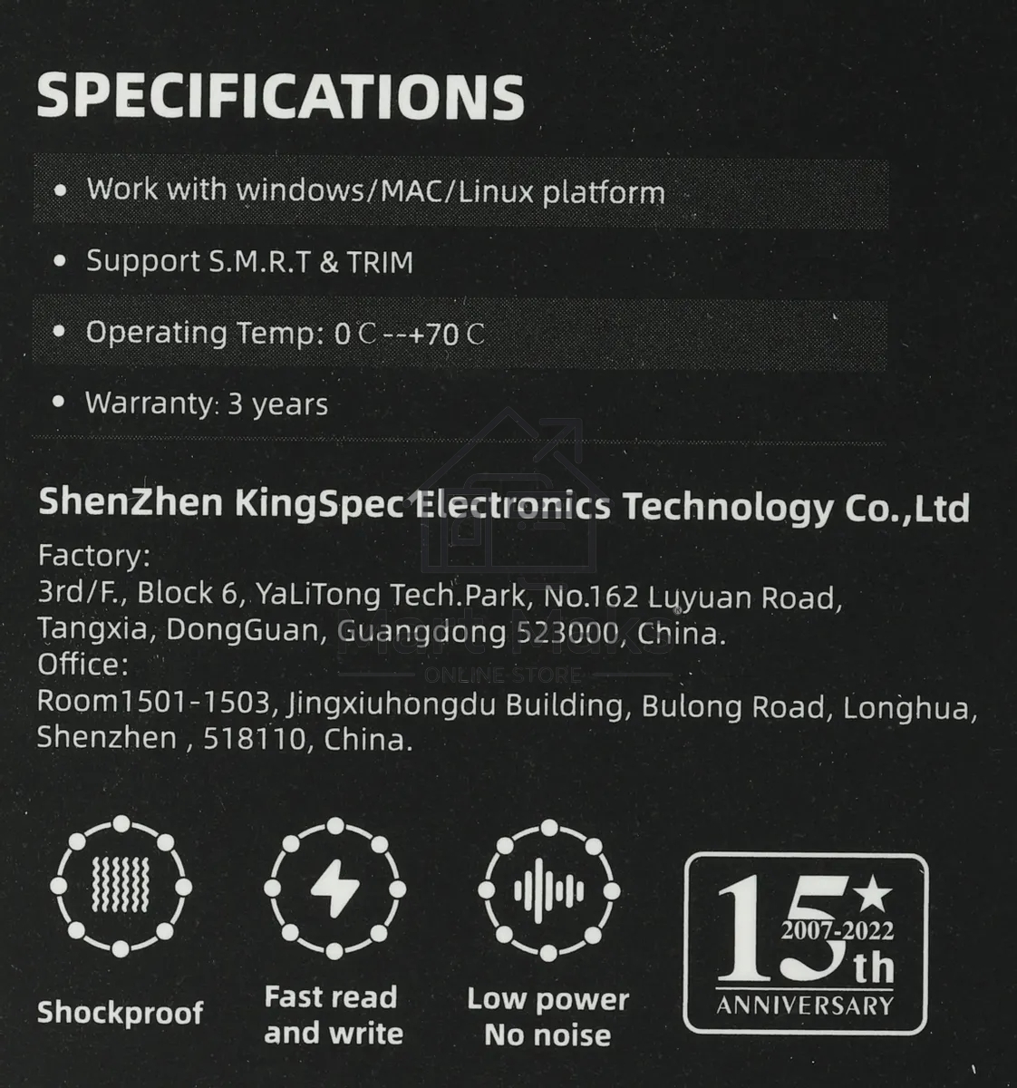 Накопитель SSD KingSpec P3-256, 256Gb, SATA, 2.5