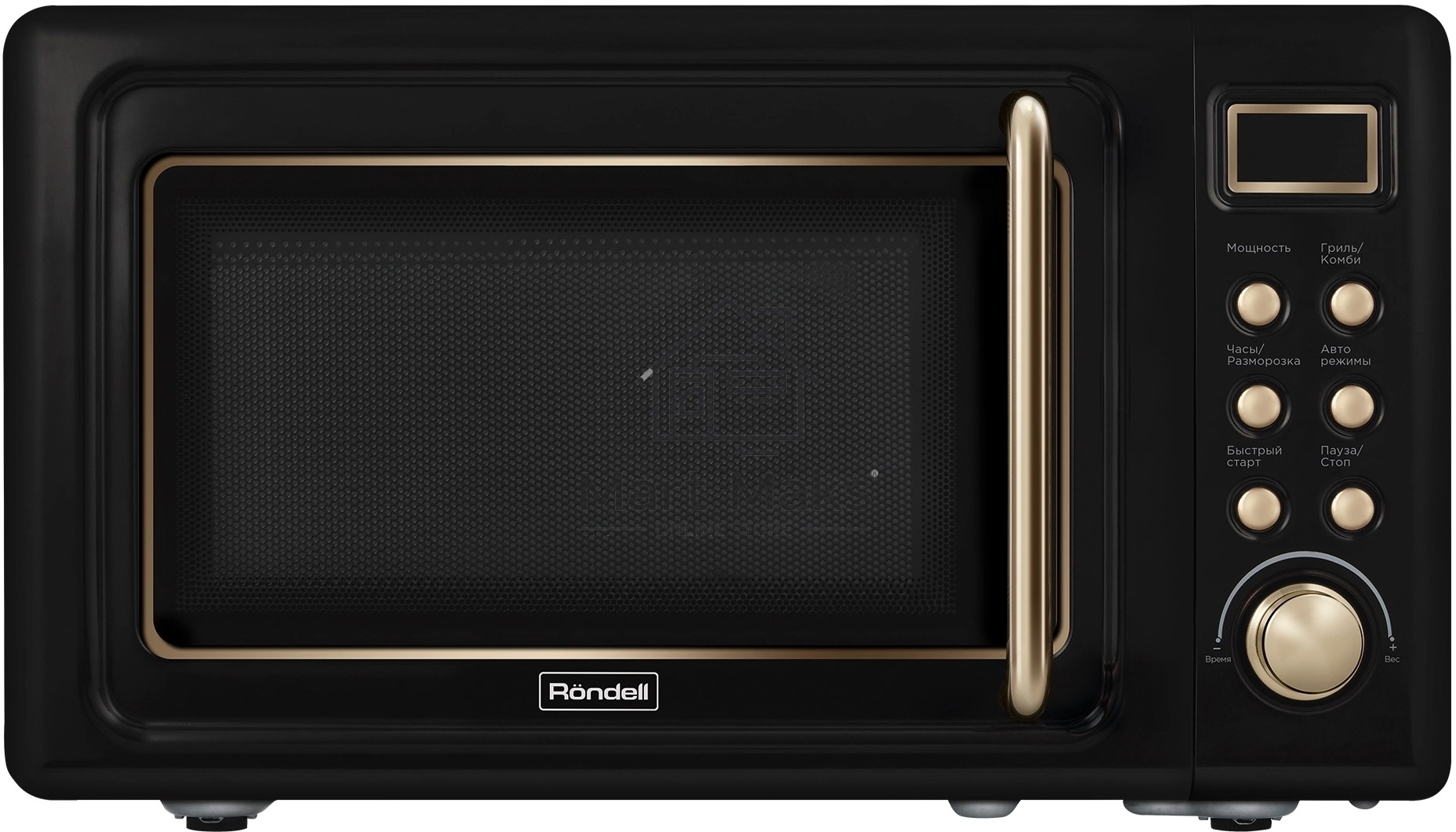 Микроволновая печь Rondell RDE-1850 черный, 20 л, 700 Вт, переключатели - поворотный механизм/кнопки