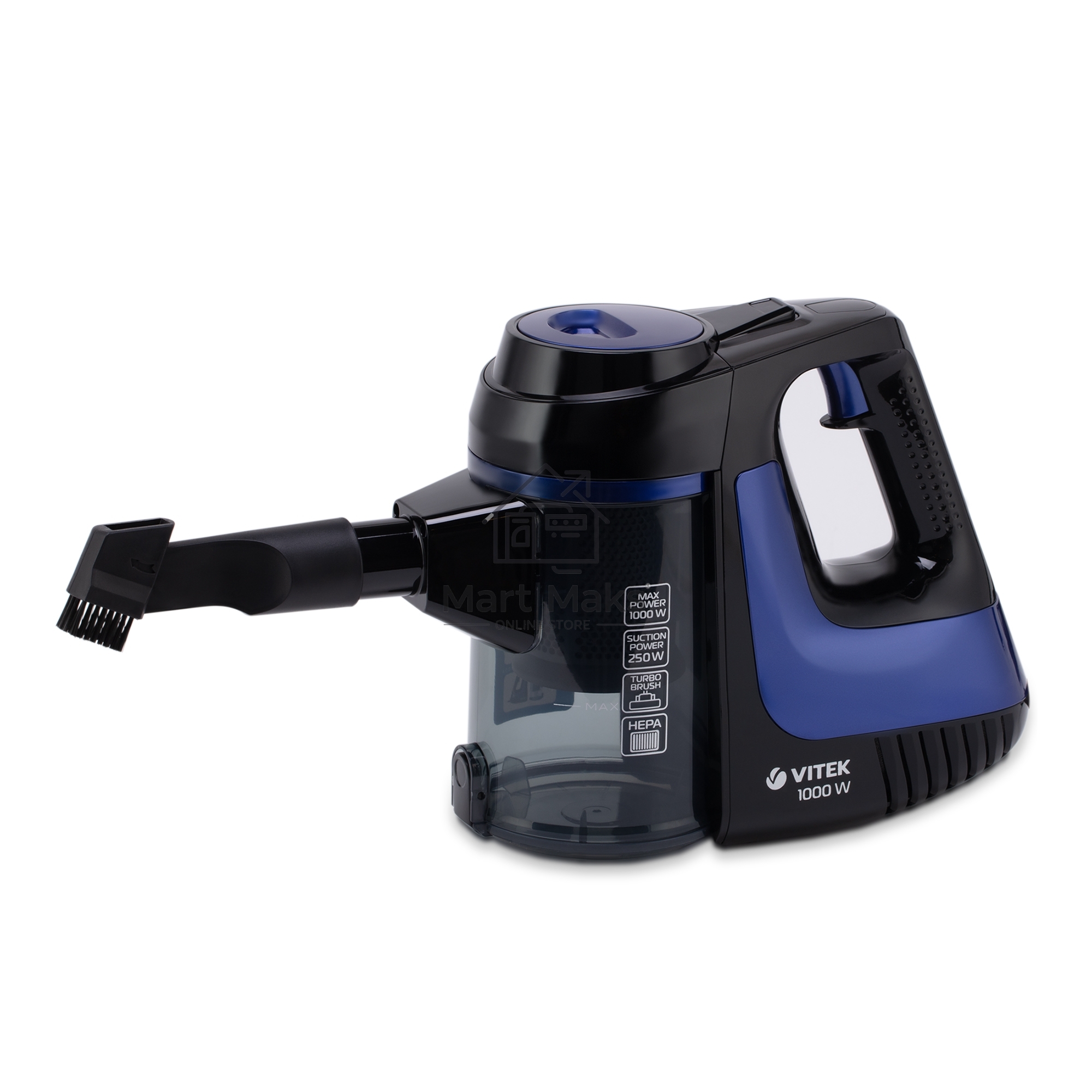 Пылесос Vitek VT-8126 синий, питание от сети, 250 Вт, уборка сухая, пылесборник 0.5 л