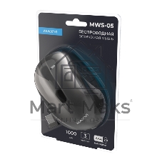 Мышь беспроводная Maxvi MWS-05 черный, 3 кнопки, 1000 dpi