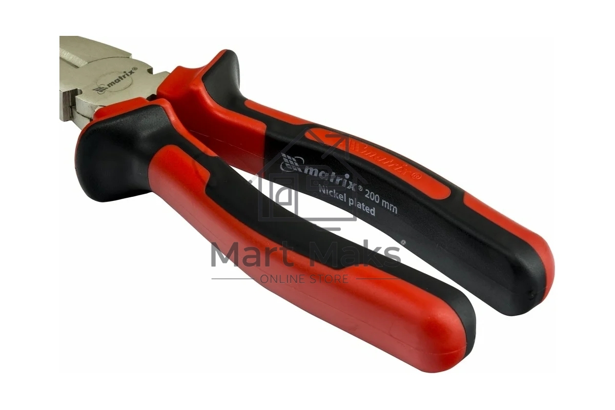 Плоскогубцы Matrix NICKEL 200 мм, никелированные, двухкомпонентные рукоятки
