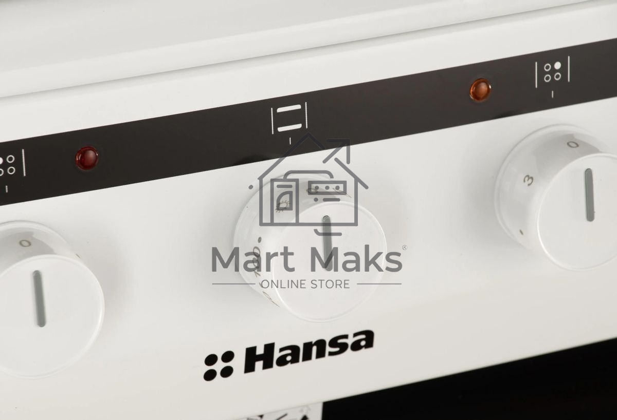 Плита электрическая Hansa FCEW63010 белый, конфорок 4 шт, духовка 69 л, 60 см x 85 см x 60 см