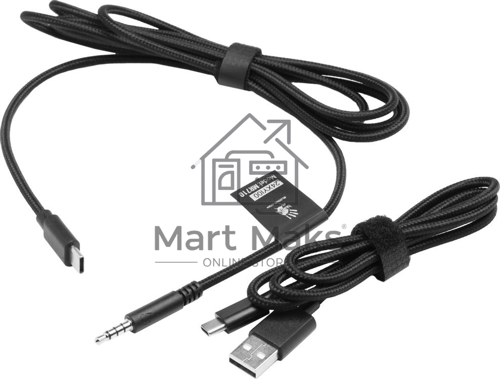 Гарнитура проводная с микрофоном A4Tech Bloody MR710 черный BT оголовье (MR710 BLACK)