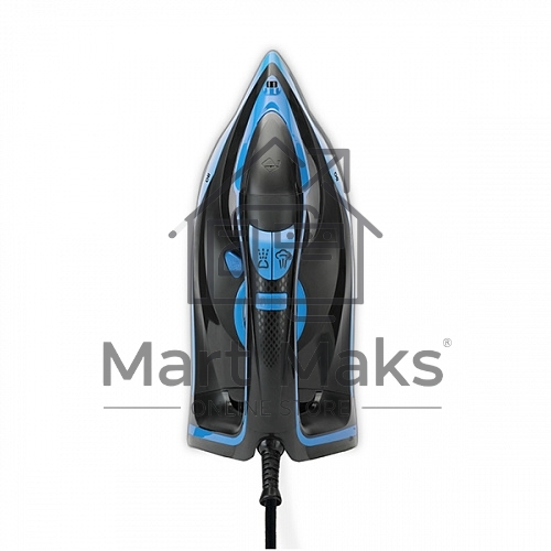 Утюг BQ SI1005 Black-Blue. Мощность 3000 Вт, Резервуар для воды 350 мл, Постоянная подача пара 60 г/мин, Паровой удар 200 г, Керамическое покрытие EasyGlidePRO, Защита от перегрева, Вертикальное отпраивание, LED индикатор, Мерный стакан для воды в комплек