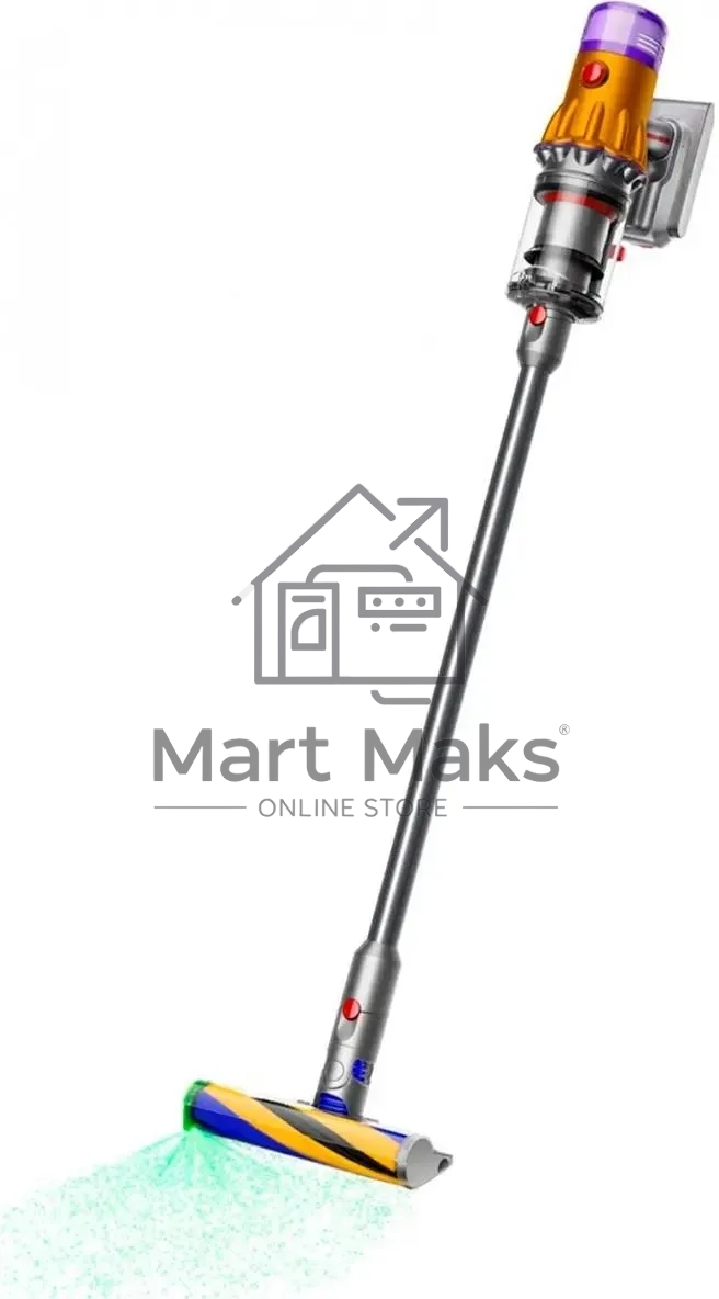 Пылесос вертикальный Dyson SV46 V12 Detect Slim Absolute серебристый/желтый, питание от аккумулятора, 150 Вт, уборка сухая, пылесборник 0.35 л, работа от АКБ max 60 мин.