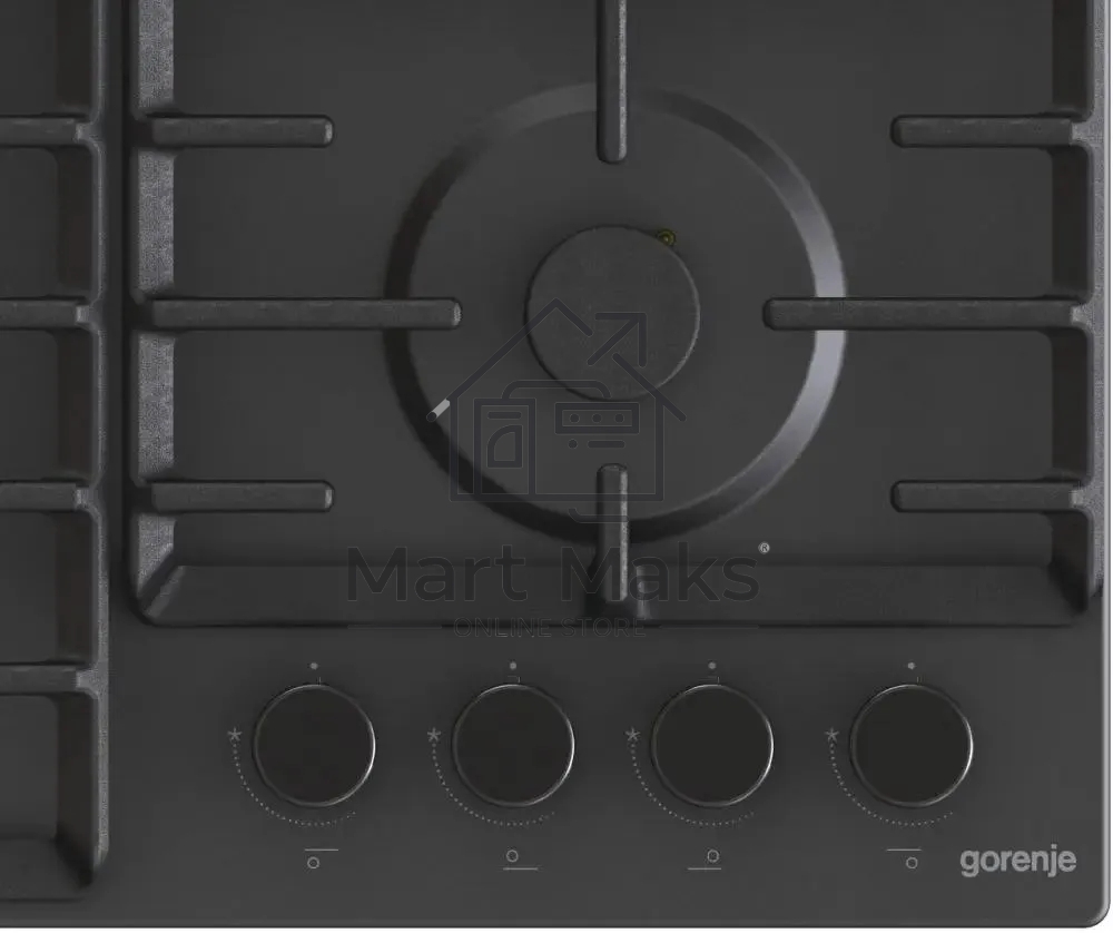 Газовая варочная панель Gorenje GW642SYB, 4 конфорки, эмалированная сталь, черный