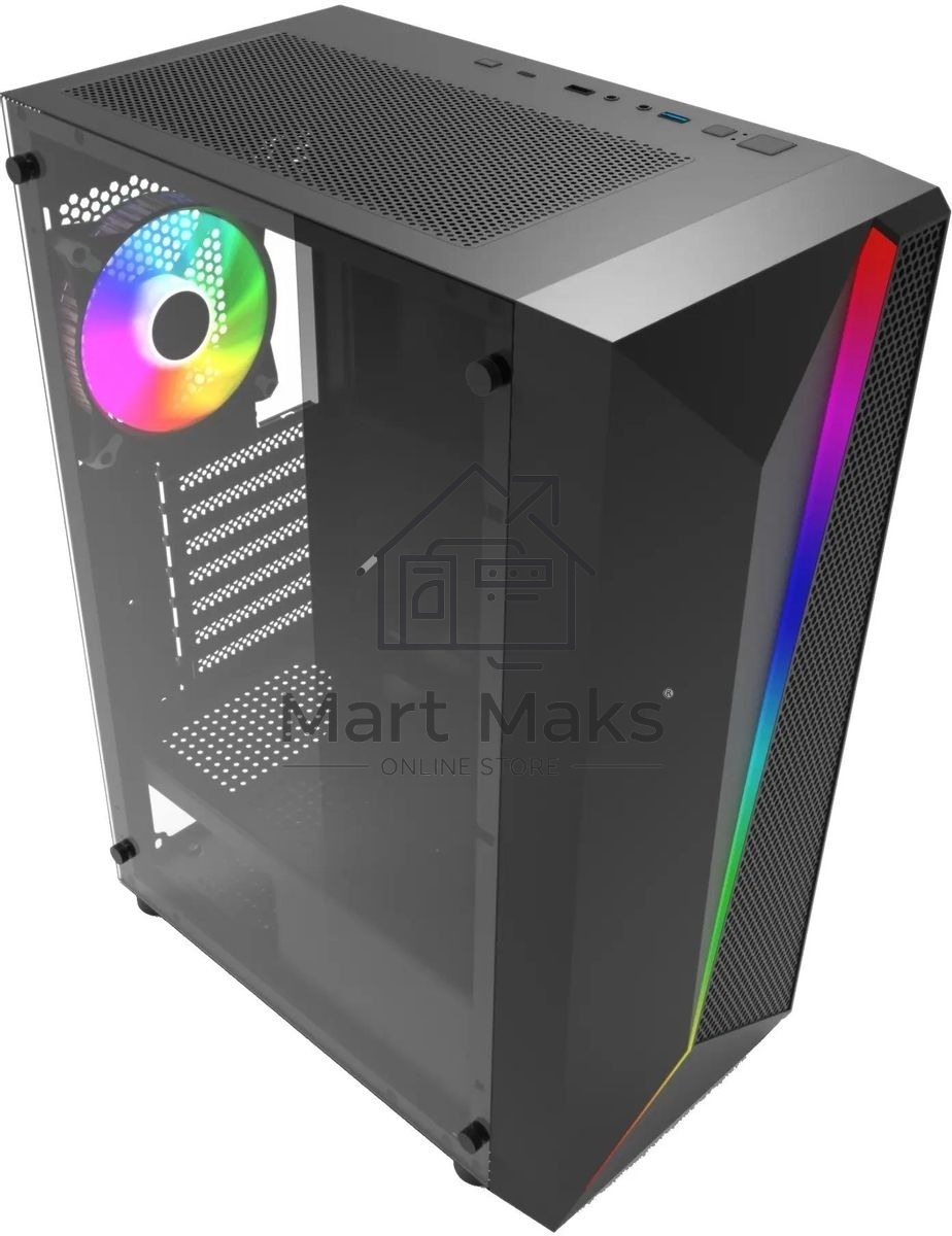 Компьютерный корпус Bloody BD-CC106F черный без БП ATX 4x120mm 1xUSB2.0 1xUSB3.0 audio bott PSU