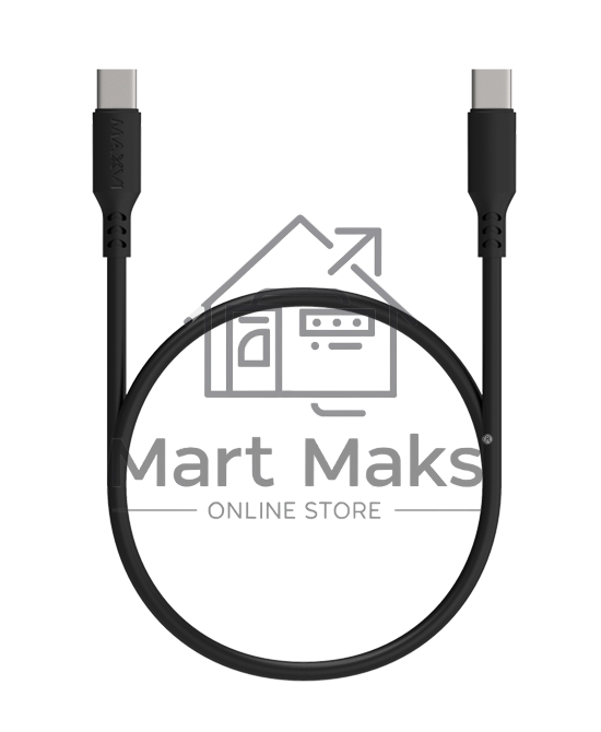 Кабель Maxvi MC-A20 black Type-C - Type-C, 2A ток макс. нагрузки 2А, макс. напряжение 5V, длина кабеля 1м, материал PVC, черный